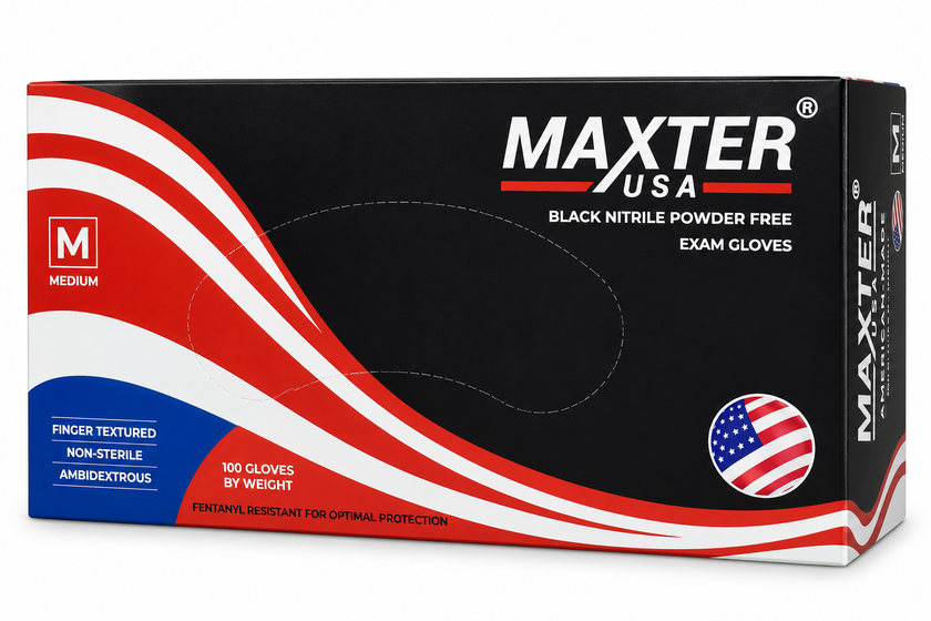 Front-facing Maxter Black glove box