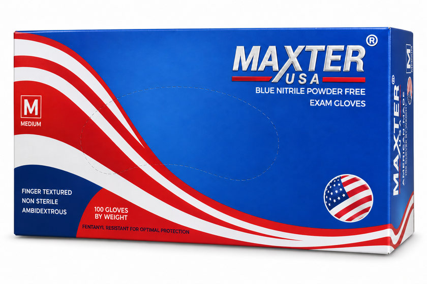 Front-facing Maxter Ice Blue glove box